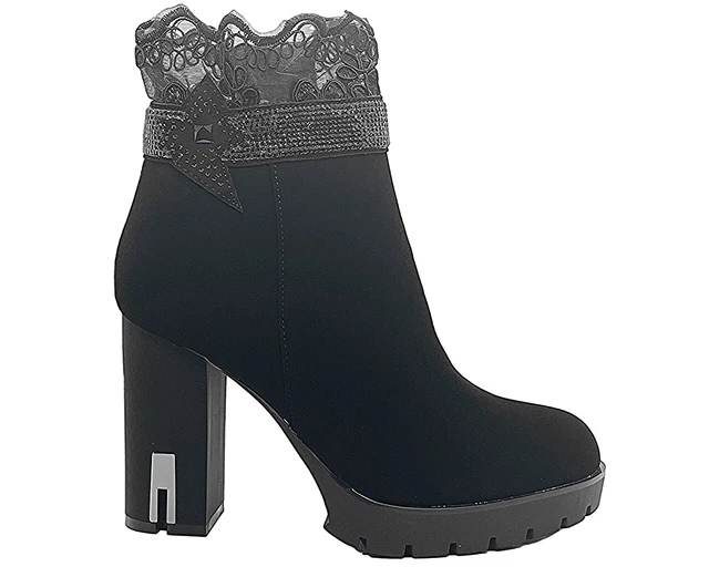 Bottines à Talon Fin Et Bout Pointu Femme - Follow Me Noir