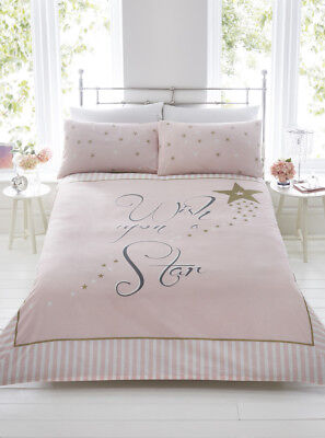 Wish Sur A Star Rose Or Rayure Housse Couette Literie Set Taie D Oreiller Eur 25 37 Picclick Fr