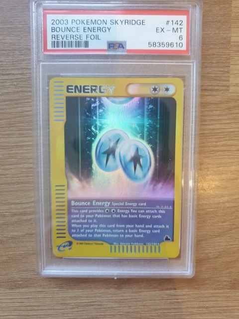 Bounce Energy 142/144 Uncommon Skyridge Reverse Holo 2003 Pokemon Card PSA 6