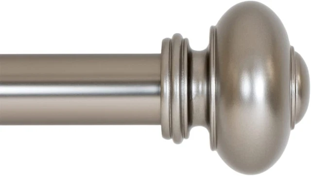 Ivilon Drapery Window Curtain Rod, Knob Design, 1" Rod, 16-28 Inch, Satin Nickel