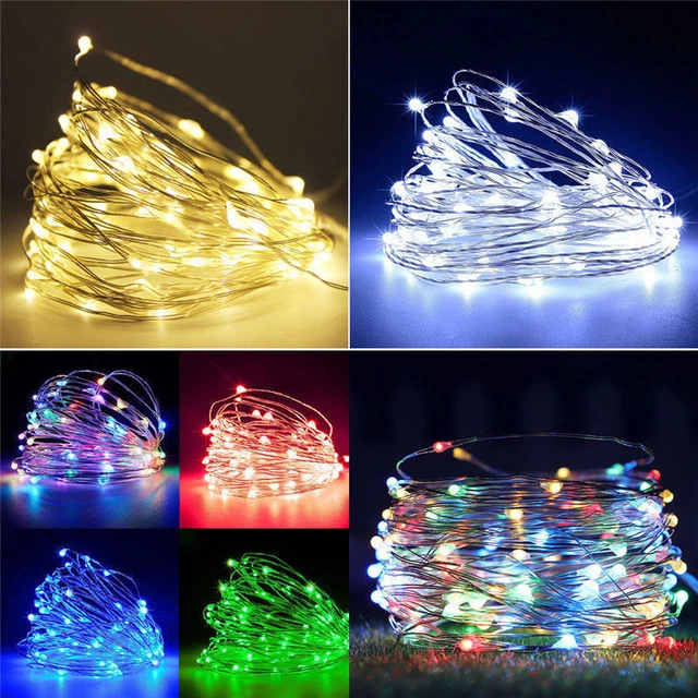 20//50/100 LED String Fairy Lights Copper Wire Battery Powered Waterproof USA