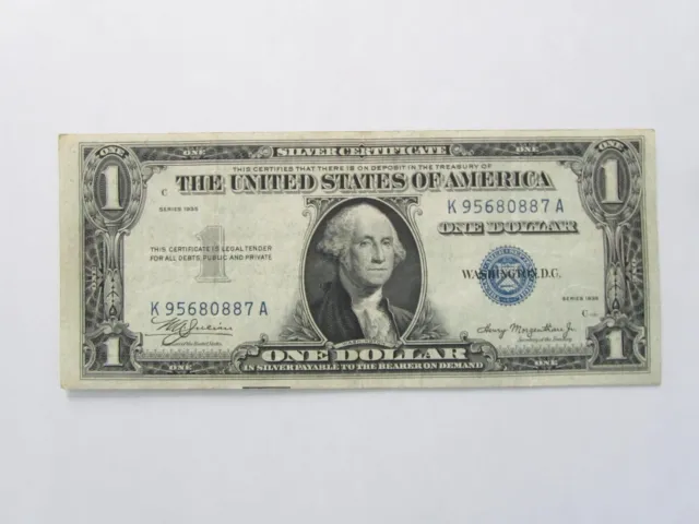 *NICE* 1935-plain **DOUBLE DATE** $1 Dollar Blue Seal Silver Certificate