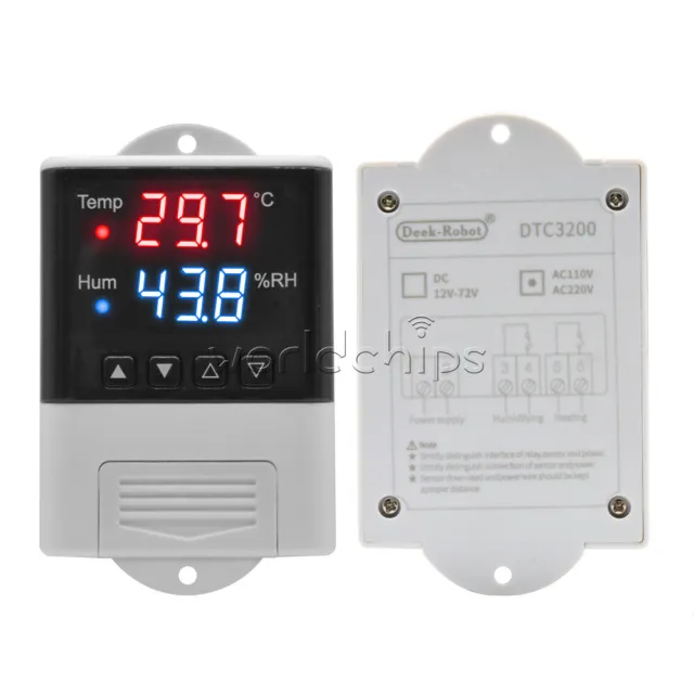 AC110V-220V LED Temperature Humidity Controller Thermostat Digital SHT20 Sensor
