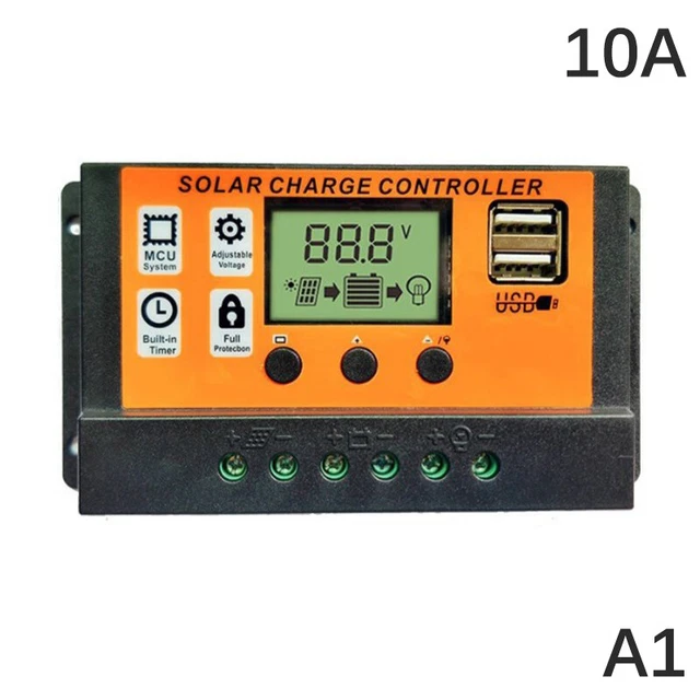 Controller solare LCD 12 V/24 V 30 A 20 A 10 A Regolatore carica solare batteria PWM GF