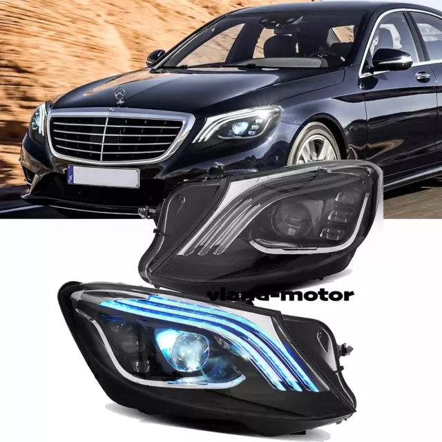 VLAND 2X LED Headlights For Mercedez Benz S-Class 2014-2017 w/Start-up Animation