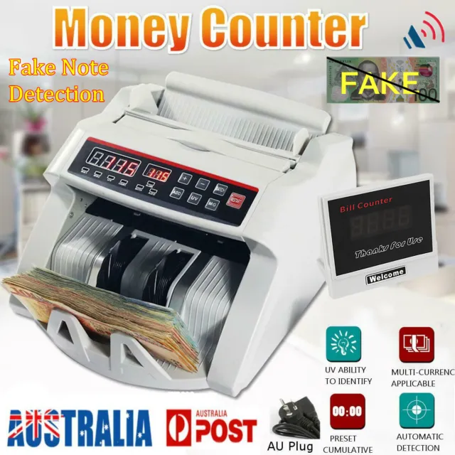 Australian Money/Bill Notes Counter Auto Counting Machine FAKE NOTE DETECTOR