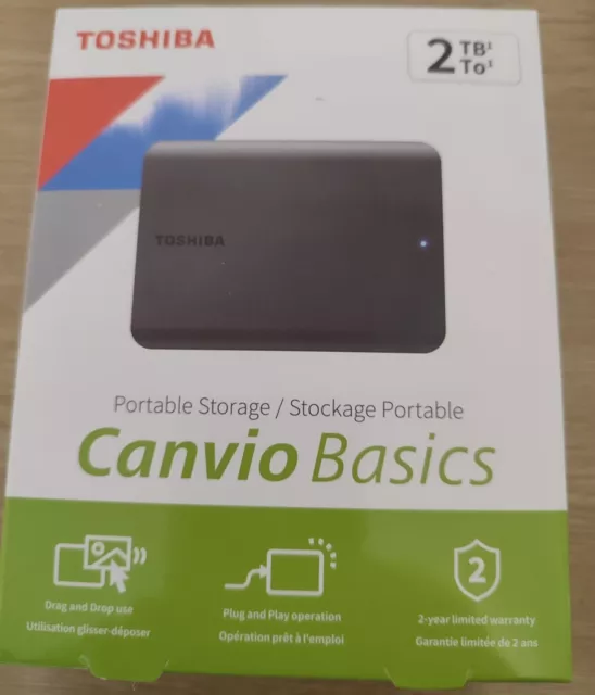 TOSHIBA Disque Dur Externe 2To 2,5" USB 3.0 Canvio Basic noir neuf dans sa boite