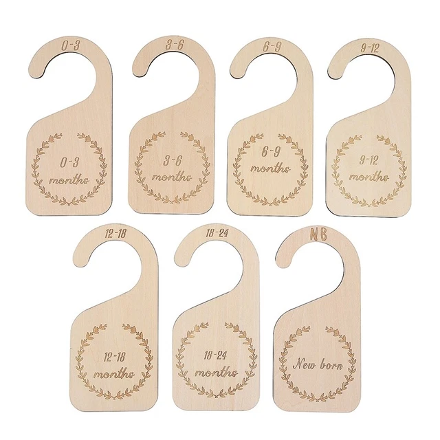 7Pcs Wooden Baby Wardrobe Dividers, to 24 Months Baby Cloth Organizer By I1N8