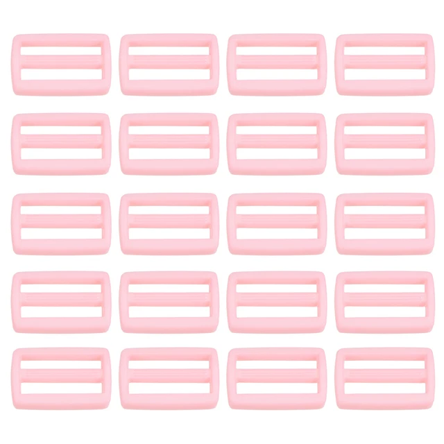 Paquete de 5/8" 100 hebillas deslizantes Tri-Glide correa cierre de correa rosa