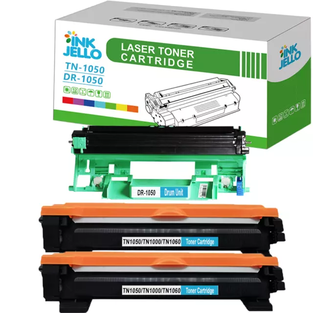 LOT Toner TN-1050 or DR1050 Drum Fits For Brother DCP-1610W DCP-1612W HL-1110