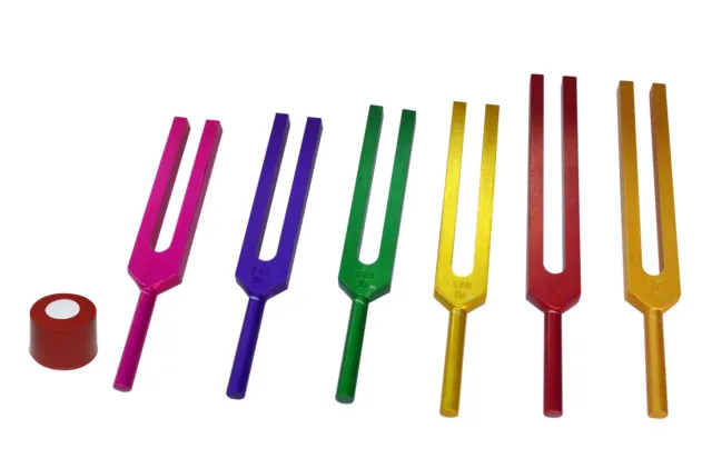 Sacred Solfeggio Magical DNA Repair 6 Colored Tuning forks