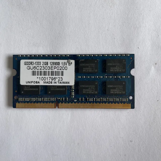 Genuine Unifosa 2GB DDR3 RAM  PC3-10600S 1333MHz SO-DIMM Memory GU6C2303EP0200