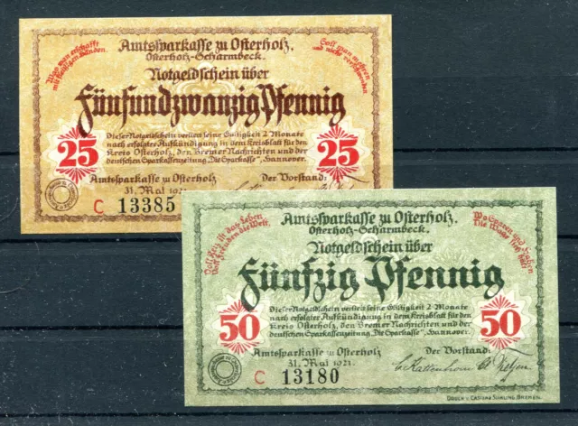 Osterholz Scharmbeck 25 + 50 Pfennig Notgeld .............................2/8018