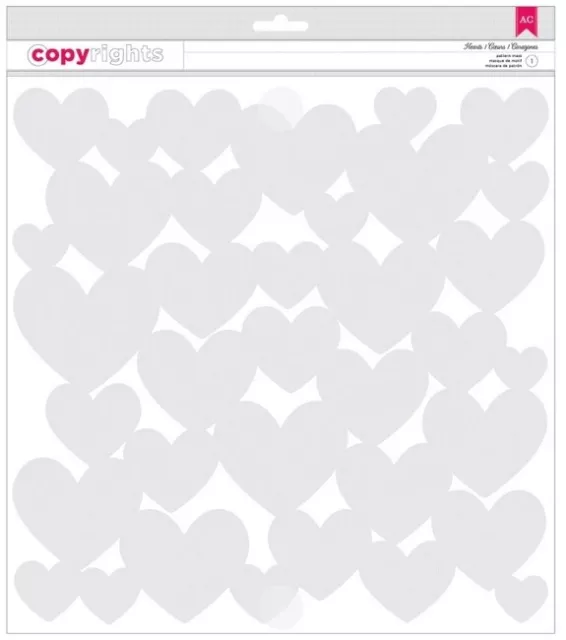 American Crafts Copyrights Heart Pattern Mask, Craft, Mixed Media, Art 12 Inch