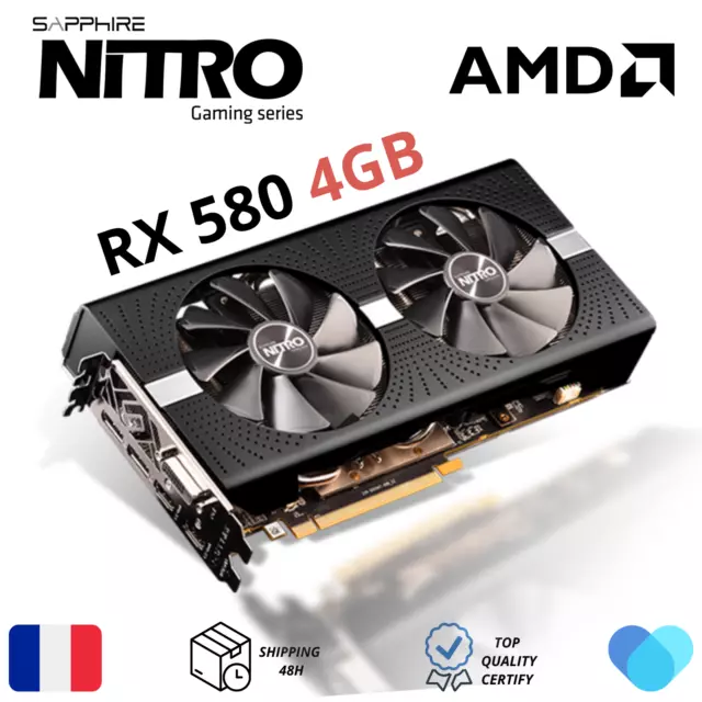 AMD RADEON SAPPHIRE RX 580 Nitro+ 4 Go GDDR5 Carte Graphique - WINDOWS MAC LINUX