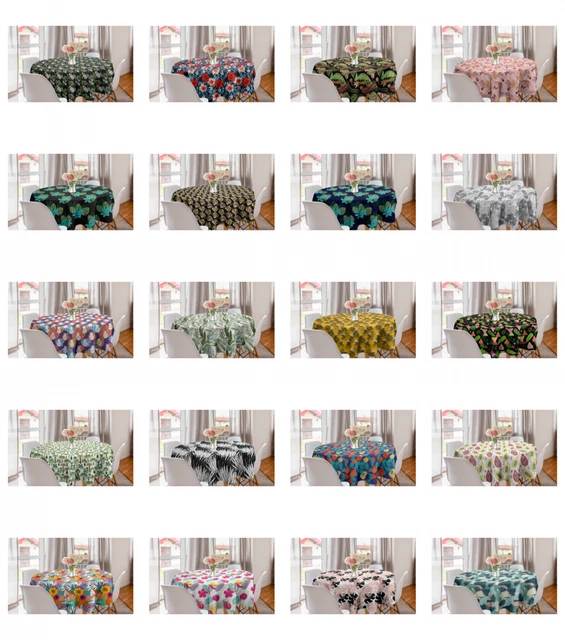 Ambesonne Tropical Round Tablecloth Table Cover for Dining Room Kitchen