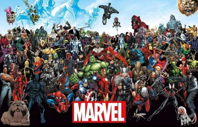 MARVEL COMICS The Line Up Characters  Poster 22.375 X34 NEW