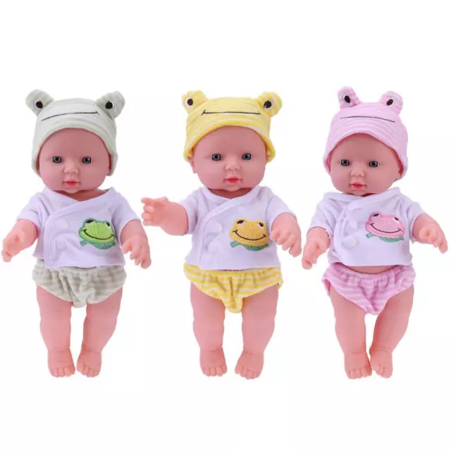 30cm Simulation Baby Dolls Washable PVC 3D Dress Up Doll Set Baby Companion Toys