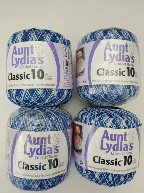 Aunt Lydia's Crochet Thread Yarn Lot of 3 Classic Size 10 Cotton