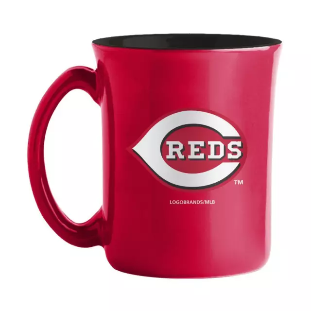 MLB Large 15oz Two Toned Cafe Mug Team Logo and Inner Color (Cincinnati Reds)