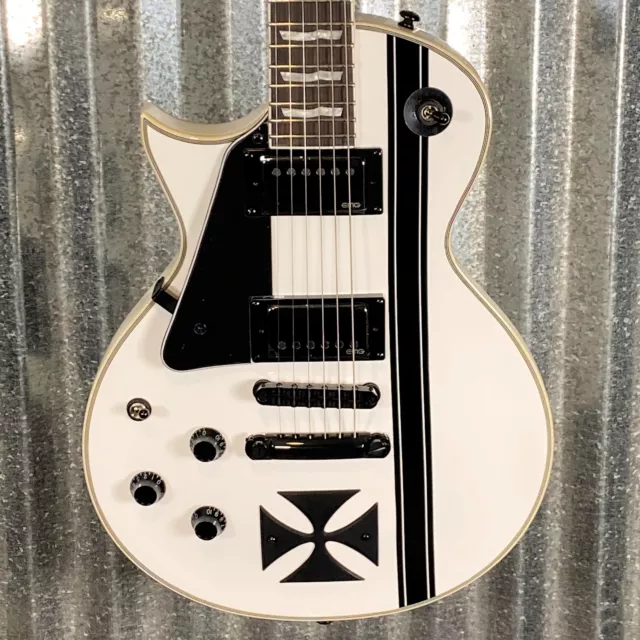 ESP LTD Iron Cross James Hetfield Snow White Guitar & Case Left Hand #1182 Used