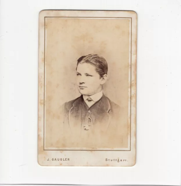 J. Gaugler CDV Foto Herrenportrait - Stuttgart 1870er