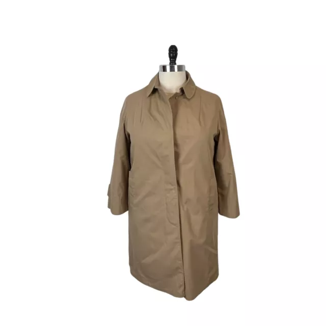 Trench Coat Carol Brent Women Vintage Camel Tan Overcoat Zip Out Liner Size XL