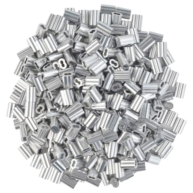 800pc Aluminum Crimping Loop Sleeve Ferrule Cable Ferrule Crimping Loop Sleev...