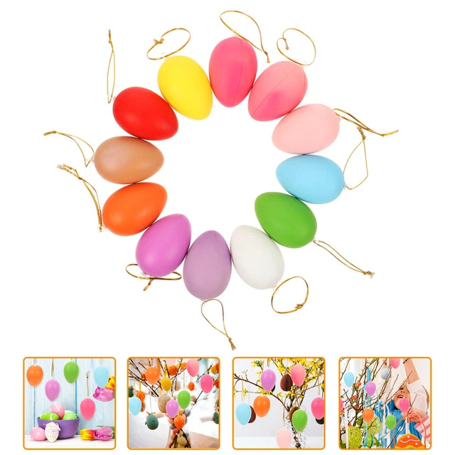 24 pcs künstliche Plastik -Eier Kindergarten Graffiti Plastik Eier DIY Ostern Ei