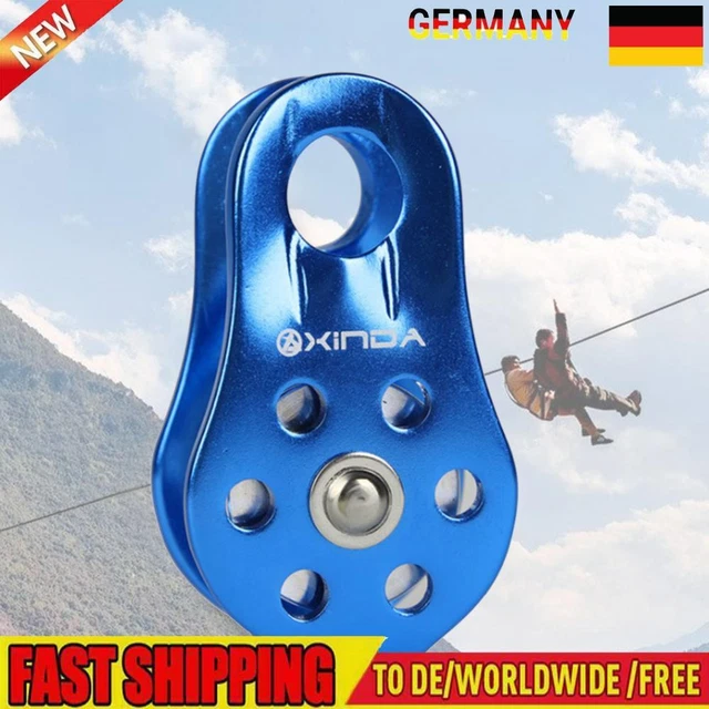 QINGCHU Seilrolle Umlenkrolle 20 kN - Kletterrolle Aluminium Außenlager Heben vo