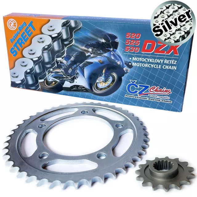 Yamaha FZS600 Fazer 1999 CZ DZX Silver X-Ring Heavy Duty Chain & Sprocket Kit