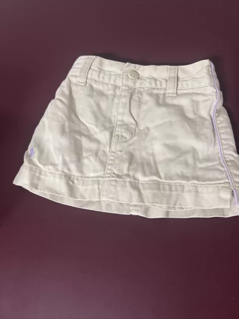 Ralph Lauren Skort Baby Girls 12M Beige Tan Shorts Cotton Small Pony Logo