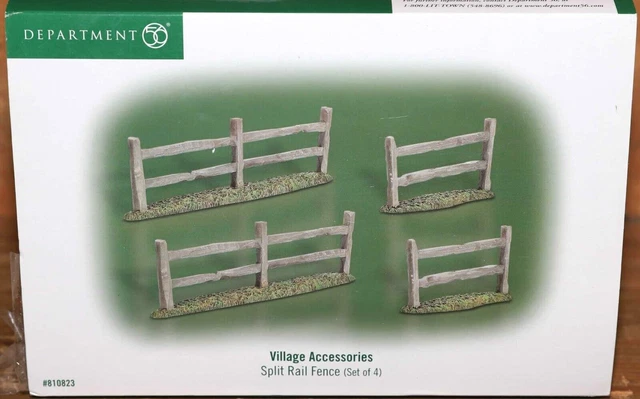 Dept 56  Split Rail Fence 5810823 Set Of 4 Accessories Snow Village Christmas