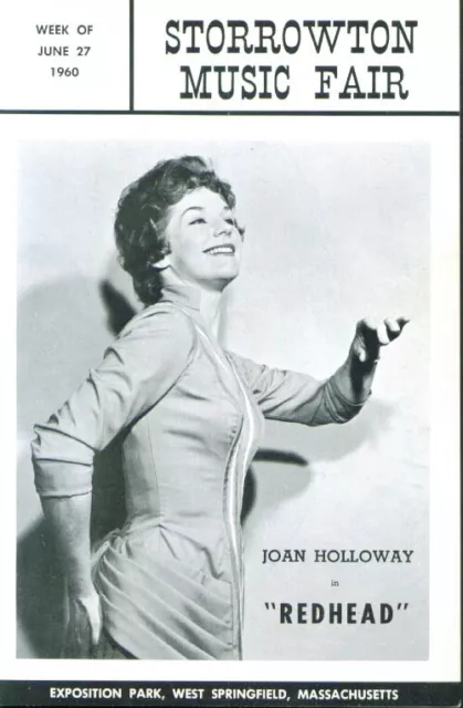 Joan Holloway in Redhead Storrowton Music Fair program W Springfield MA 1960