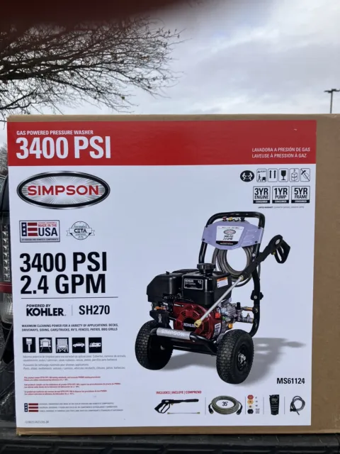 Simpson 3400 Psi 2.4 Gpm pressure washer