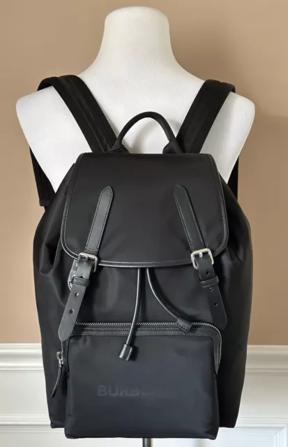 NWT $1350 Burberry Aviator Rucksack Nylon/Leather Backpack Black 8061668