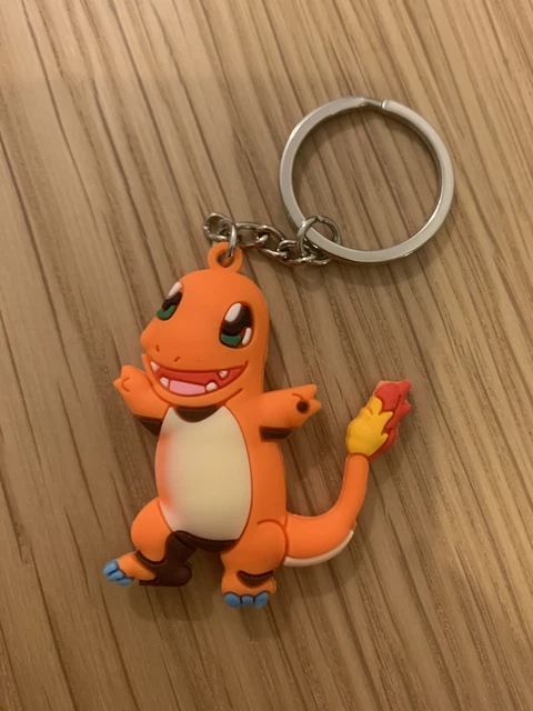 Neu Pokémon Schlüsselanhänger 3D Metallring | Gummi |  Glumanda Charmander