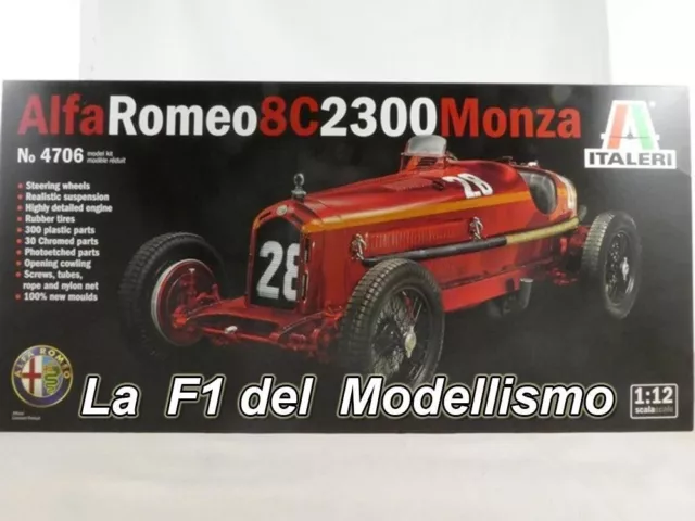 Italeri Kit Montage Alfa Romeo 8C 2300 Monza Nuvolari 1/12 4706