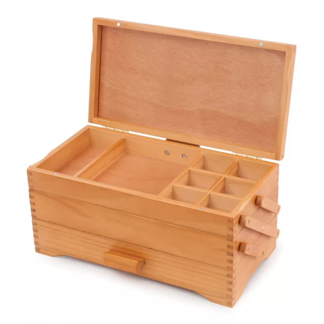 Cantilever Pine Wood Sewing Craft Storage Box Milward Magnetic Fastening Lid