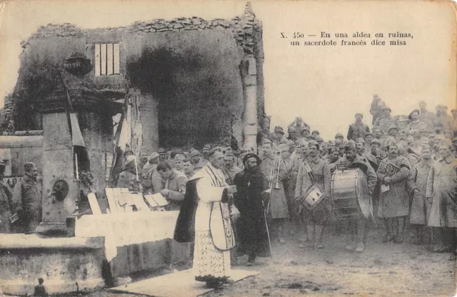 Cpa Guerre Un Sacerdoce Francais Messe
