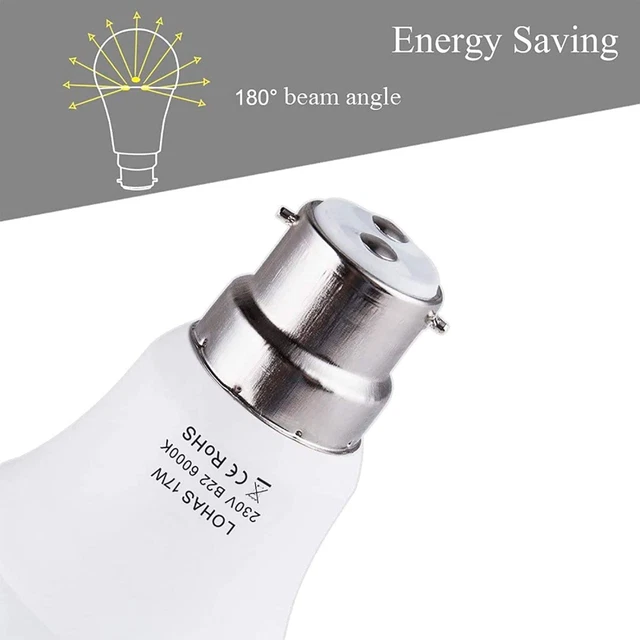 Lohas B22 LED Glühbirnen 150 W Äquivalent, 17 W 4 Stück (1er Pack), kühlweiß 4