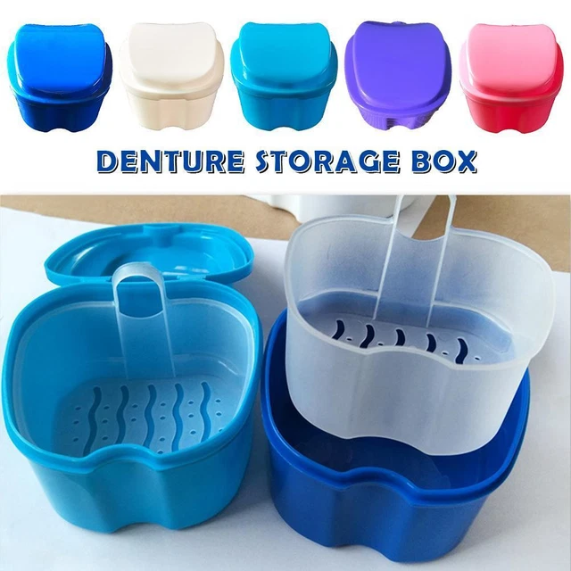 Contenitore denti finti scatola protesi custodia per denti scatola pulizia denti calda V0D5