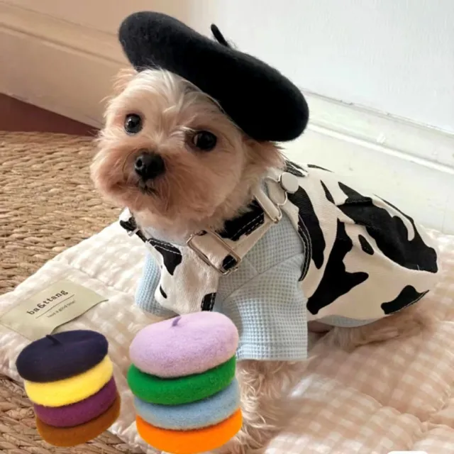 In mini colore massiccio decorazione per animali domestici berretto in lana per animali domestici copricapo per animali domestici cappello cane berretto