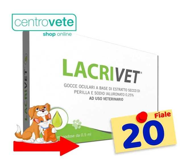 LACRIVET  20 Fiale da 0,5 ml CANI GATTI → Lacrime Artificiali Protezione oculare
