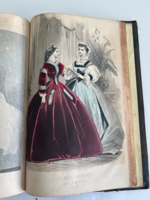 1863 PETERSON'S MAGAZINE ~ Civil War Fashion, Color plates, illustrated antique