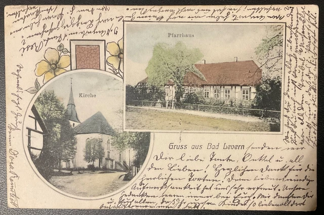 AK 513 Bad Levern Stemwede Ankunftsstempel Hamersleben 1907