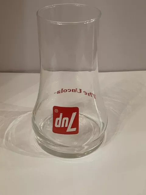 7 UP The Uncola Vintage 1970’s Upside Down Collectible Soda Pop Drinking Glass