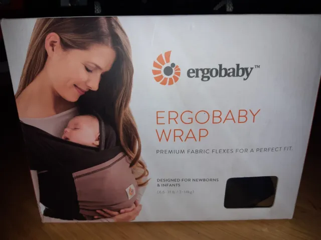 Ergobaby Wrap Babytrage Baby Trage Tuch schwarz/taupe Gebraucht Top Zustand