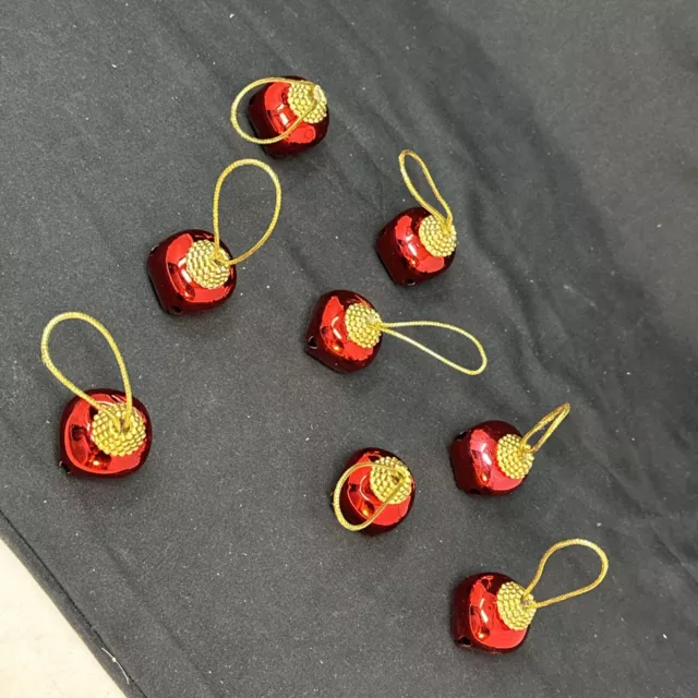 Eight (8) New Red Christmas Holiday Jingle Bells, 26mm (1.1 Inches) 8 Pieces