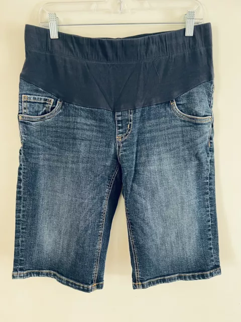 Oh Baby Motherhood Denim Blue Jean  Bermuda  Shorts Womens Sz M 32"x11"